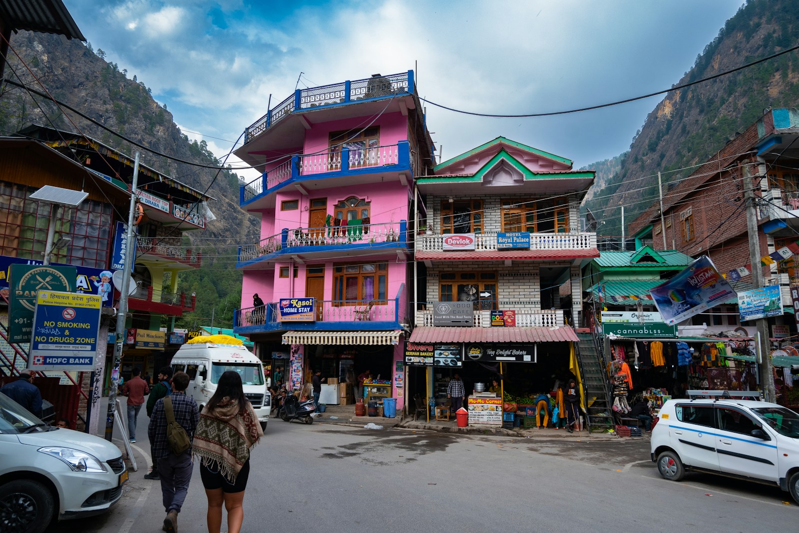 a street with colorful buildings