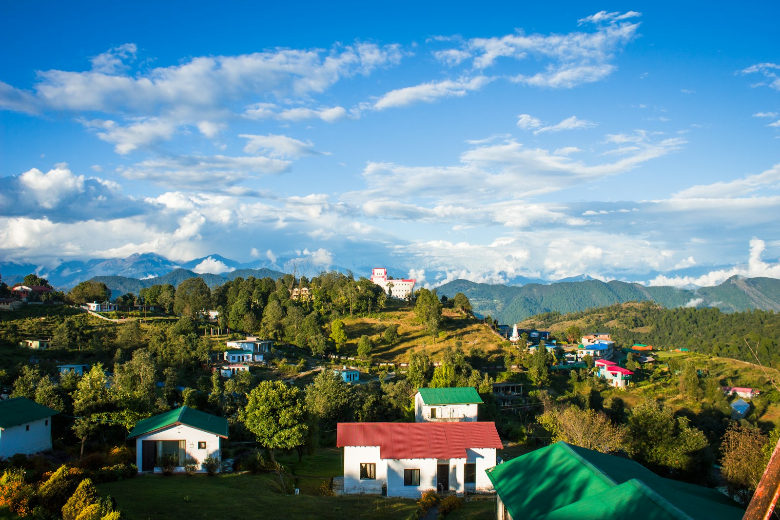 a group of houses in a valley